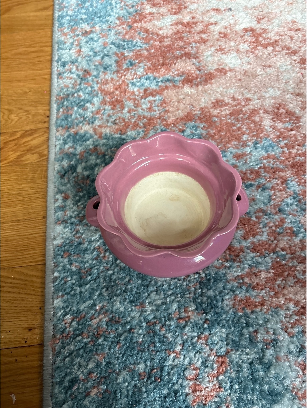 Ceramic African Violet Flower Pot, 2 Piece, Self Watering Planter, Purple